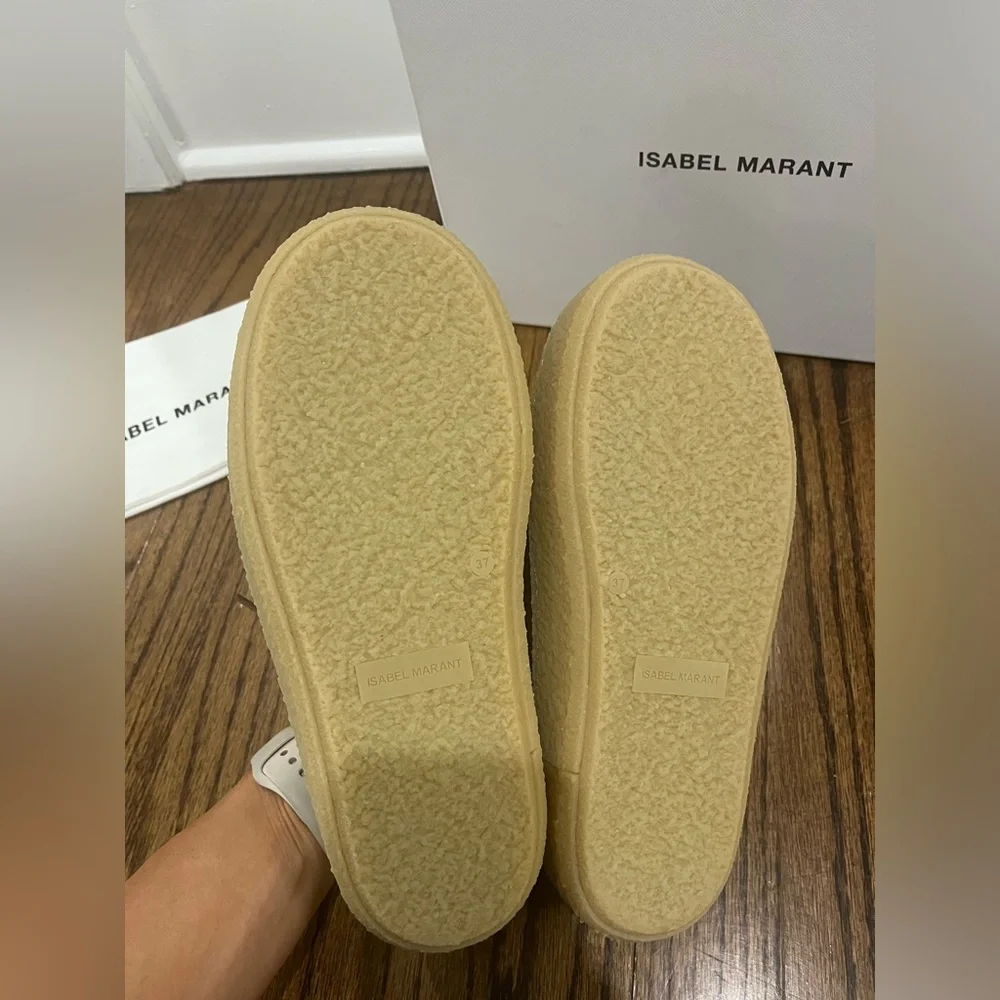 Isabel Marant Zikee Colorblock Slides In Khaki - Picture 11 of 12